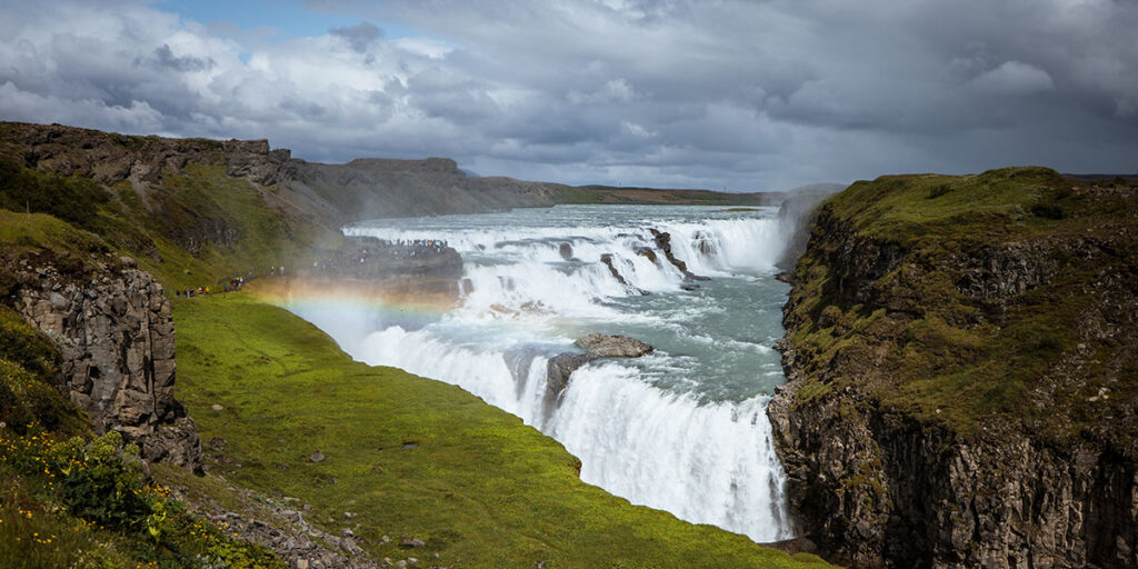 Gullfoss waterfall on the Golden Circle route Iceland