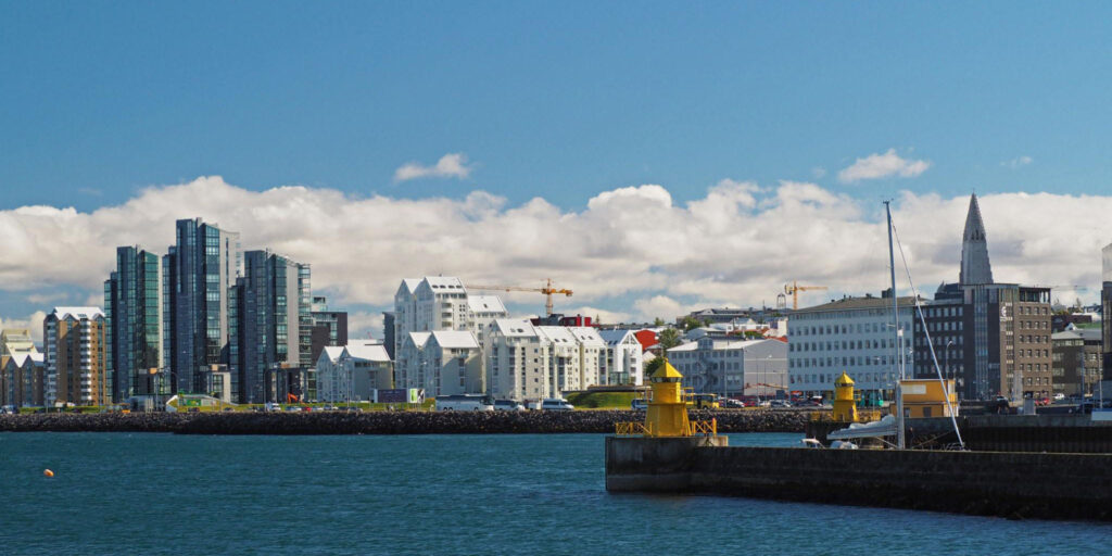 Cruise ships docked at Reykjavik cruise terminal in Iceland