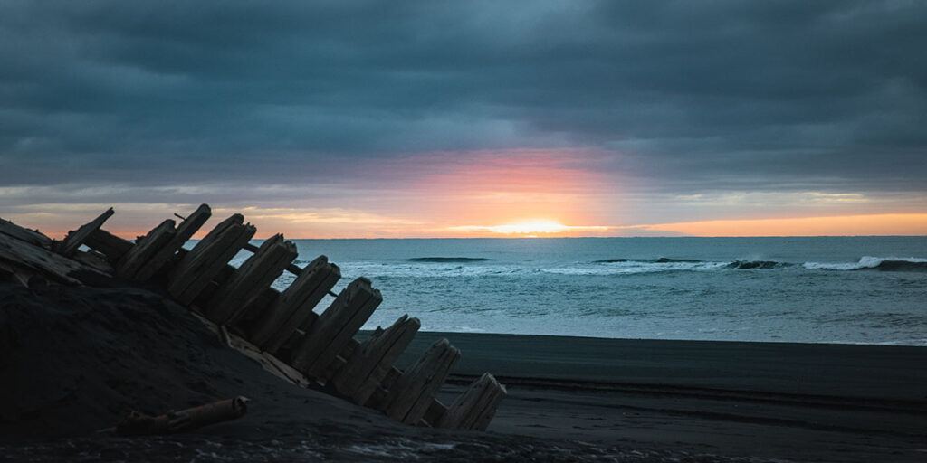 black sand beach in Iceland