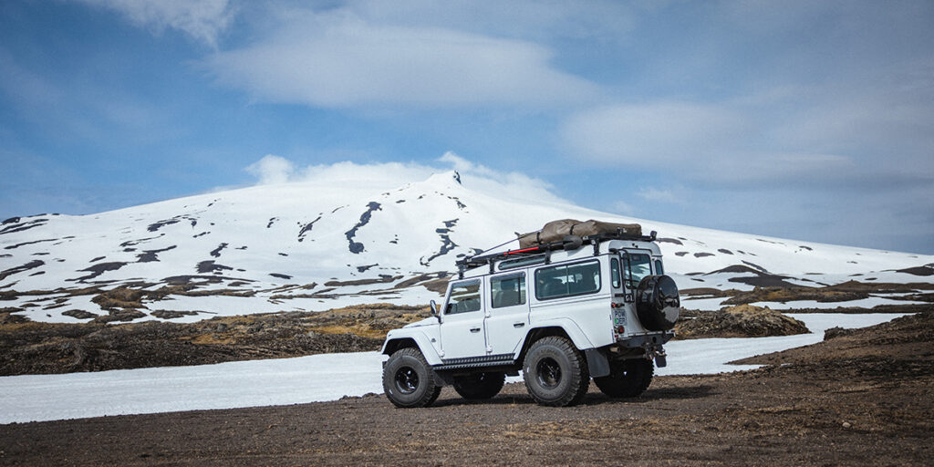 Icelandic Roamers Defender on a private Snæfellsnes Peninsula tour